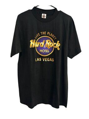 Hard Rock Hotel Large Black Save The Planet T-Shirt Retro Nostalgia Core NWT
